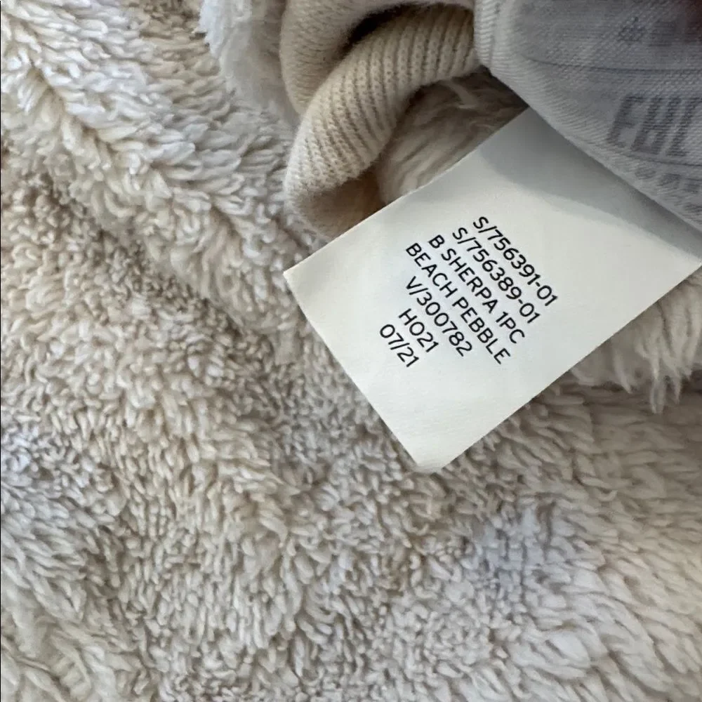 GAP Cream Fleece Baby Jumpsuit with Dark Trim